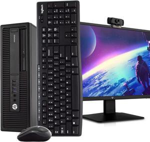 HP 800 G2 Desktop PC Computer, i5-6500, 16GB DDR4 RAM 512GB SSD, Windows 10 Pro, New 23.6" FHD LED Monitor, New 1080p Periphio Webcam, New 16GB Flash Drive, Wireless Keyboard & Mouse, WiFi