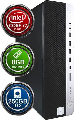 HP EliteDesk 800G4 Desktop Computer | Hexa Core Intel i7 (3.4) | 8GB DDR4 RAM | 250GB SSD Solid State | Windows 11 Professional  | Home or Office PC