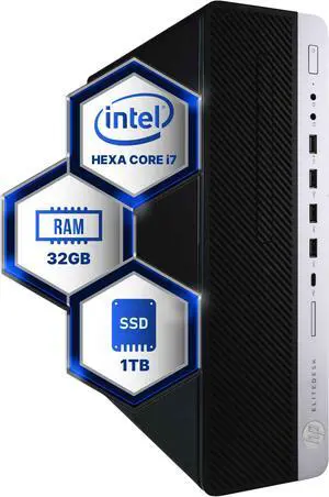 HP EliteDesk 800G4 Desktop Computer | Hexa Core Intel i7 (3.4) | 32GB DDR4 RAM | 1TB SSD Solid State | Windows 11 Professional  | Home or Office PC