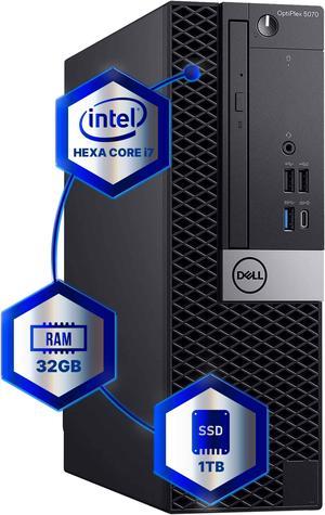 Dell Optiplex 5070 Desktop Computer | Hexa Core Intel i7 (3.4) | 32GB DDR4 RAM | 1TB SSD Solid State | Windows 11 Professional  | Home or Office PC
