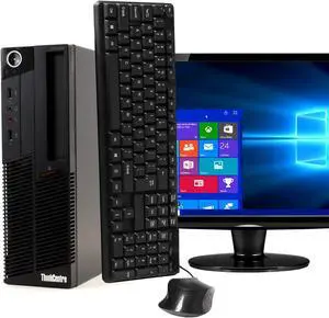 Lenovo ThinkCentre M90 Desktop Computer PC, 3.10 GHz Intel i5 Dual Core Gen 1, 8GB DDR3 RAM, 1TB SATA Hard Drive, Windows 10 Professional 64 bit, 22" Screen