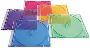 CD/DVD Slim Case, Assorted Colors, 50/Pack