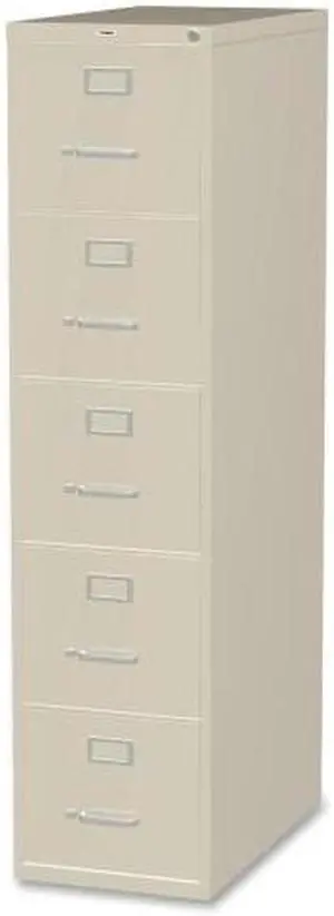 Lorell Commercial Grade Vertical File Cabinet - 15" x 26.5" x 61" - 5 x Drawer(s) for File - Letter - Vertical - Ball-be
