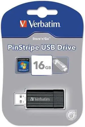 PinStripe USB Drive, 2.0, 16GB, Black
