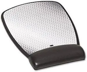 Precise Leatherette Mouse Pad W/Standard Wrist Rest, 6-3/4 X 9-1/8, Bl