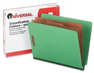Pressboard End Tab Folders, Letter, Six-Section, Green, 10/Box