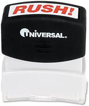 Message Stamp, Rush, Pre-Inked/Re-Inkable, Red