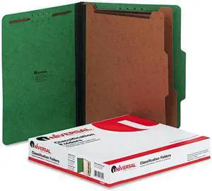 Pressboard Classification Folders, Letter, Six-Section, Emerald Green,