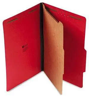 Pressboard Classification Folders, Legal, Four-Section, Ruby Red, 10/B