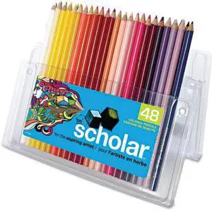 Scholar Colored Woodcase Pencils, 48 Assorted Colors/Set