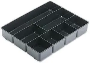 Rubbermaid - Extra Deep Desk Drawer Director Tray, Plastic - Black