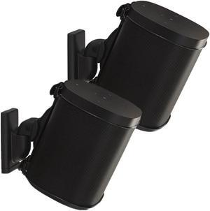 Sanus Wireless Speaker Swivel and Tilt Wall Mounts for Sonos ONE, PLAY:1, and PLAY:3 - Pair (Black)