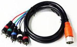 3 feet EZ Pull Orange Tip Male to 5 RCA Male