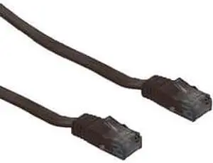 Cat6 Black Flat Ethernet Patch Cable, 32 AWG, 10 foot