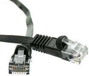 Cable Wholesale Cat 6 Black Flat Ethernet Patch Cable, 32 AWG, 15 Foot