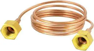 Refrigeration Tubing 3mm OD 3.2Ft Length Copper Tubing Coil with Short Flared Nuts