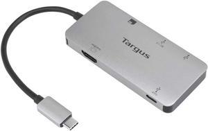 Targus USB-C Multi-Port Single Video Adapter and Card Reader with 100W PD Pass-Thru, Gray (ACA953USZ)