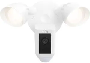 Ring B08F6GPQQ7 Floodlight Cam Plus Surveillance Camera - Wired - 1920 x 1080 - 2 MP - Wi-Fi 4 - Talk-Through Support - Motion Detection - Outdoor - Weatherproof - White