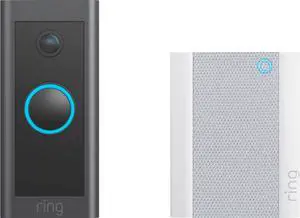 Ring B09NLDYGHQ Wi-Fi Video Doorbell Wired with Chime - 1920 x 1080 - Night Vision - Amazon Alexa - Cloud Storage - Black
