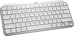 Logitech MX Keys Mini Minimalist Wireless Illuminated Keyboard - Wireless Connectivity - Bluetooth - 32.81 ft Emoji, Dictation, Mute Hot Key(s) - PC, Mac - MX Keyswitch - Pale Gray