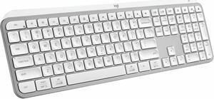 Logitech MX Keys Keyboards - Wireless Connectivity - Bluetooth - 32.81 ft - USB Interface - English - PC, Mac - Membrane/Scissor Keyswitch - Pale Gray