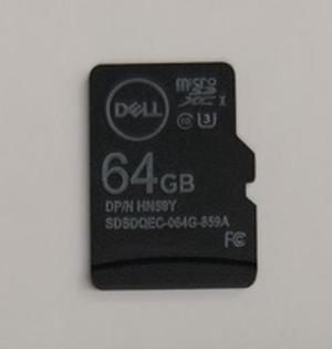 Dell HN59Y 64 GB Micro SD Card for USB 3.0 Intel C621, C246 I/O Controllers - iDRAC - Vflash - Class 10 - U3 - SDXC - SDSDQEC-064G-859A