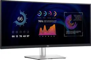 Dell P3424WE 34 Inches QHD Ultrawide Curved LED Monitor with USB-C Hub and RJ45 - Black - IPS - 3800R - 3440 x 1440 - 1000:1 - 5 Milliseconds