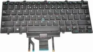 Dell F2X80 Laptop Keyboard with Dual Point For Latitude 5480 / 7480 / E5470 / E7470 - 82 Key - US-International - Backlit