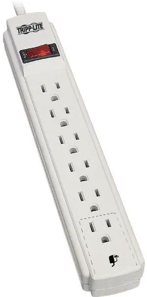 Tripp Lite Power It! 6-Outlet Power Strip 15 ft. (4.57 m) Cord - NEMA 5-15P - 6 x NEMA 5-15R - 15 ft Cord - 15 A Current - 120 V AC Voltage - 1875 W - Wall Mountable - White