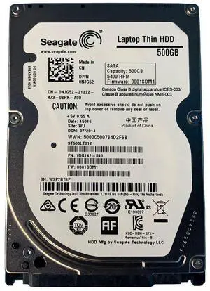 NJG52 500GB 5400RPM SATA 2.5Inch Dell Hard Drive