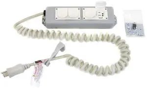 Ergotron 97-466-214 Medical Grade Power Strip - White - 4x NEMA 5-15R- Hospital Grade - 120 Volts AC