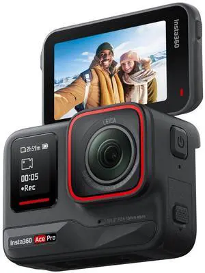 Insta360 CINSAAJA_ACEPRO01 Ace Pro AI-Powered Waterproof Action Camera - 2.4-inch Flip Screen - Black