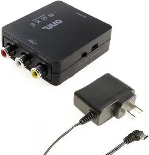 Onn 100008629 Composite AV to HDMI Adapter - Black - Up to 1080p Resolution - USB Power Adapter - RCA