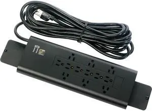Bretford E12-BRETFORD 12-Outlet Electrical Power Strip Assembly With 20 Feet Power Cord - Black