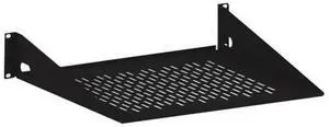 Kendall Howard LDRS2U16V 2U 16 Inches Vented Rack Shelf - Black - Light Duty - 45 lb. Weight Capacity