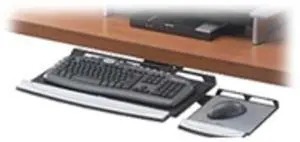 Fellowes Adjustable Keyboard Manager - Keyboard platform with mouse tray - black, silver (Keyboard & Mouse NOT Included)