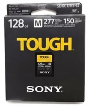 Sony SF-M128T/T1 128 GB SDXC Flash Memory Card - Black - UHS-II U3 - SF-M TOUGH Series - Video Class V60 - Class 10