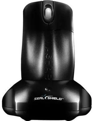 Seal Shield STM042WE 2-button Silver-storm Washable Medical Grade Wireless Mouse - Black - Charging HUB