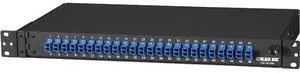 Black Box JPM385A Adapter Panels - Black - 24-port LC Connector - 1U Rackmount - Duplex Fiber Enclosure - Pre-loaded - Snap-in Fiber