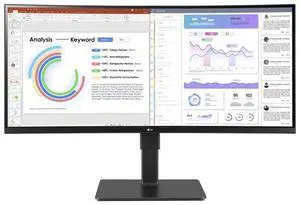 LG 34BQ77QE-B 34-inch UltraWide IPS 3800R Curved LED Monitor - 3440 x 1440 - 1000:1 - 5ms - 300 nits - Built-in Speakers - USB-C - Black Texture