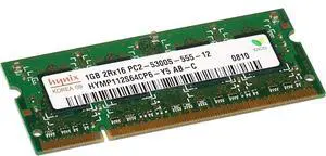 Hynix HYMP112S64CP6-Y5 1 GB Memory Module - 2Rx16 - DDR2 - 667 MHz - CL5 - 200-Pins - 1.8 Volts - SO-DIMM Hynix HYMP112S64CP6-Y5 1 GB Memory Module - 2Rx16 - DDR2 - 667 MHz - CL5 - 200-Pins - 1.8 Volts - SO-DIMM
