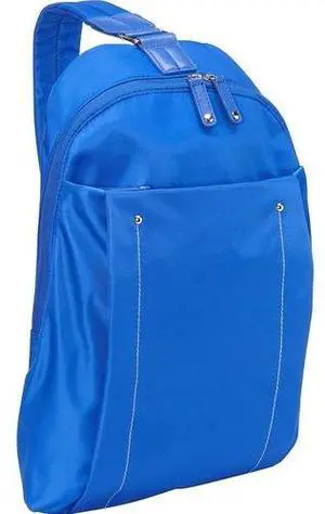 WIB Miami City Slim Backpack for up-to 14.1" Notebook , Tablet, eReader - Blue - Twill Polyester - Twill Polyester, Microsuede Body - Microsuede Interior Material - Shoulder Strap - 1 Pack WIB Miami City Slim Backpack for up-to 14.1" Notebook , Tablet, eReader - Blue - Twill Polyester - Twill Polyester, Microsuede Body - Microsuede Interior Material - Shoulder Strap - 1 Pack
