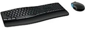 Microsoft Sculpt Comfort Desktop - USB Wireless RF Keyboard - 104 Key - Black - USB Wireless RF Mouse - BlueTrack - 1000 dpi - 6 Button - Tilt Wheel - Black - Calculator, Mute, Play/Pause, Volume ...