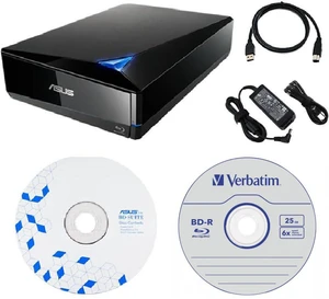 Asus BW-16D1X-U 16x External Blu-ray Drive Bundle with 25GB Verbatim M-DISC BD-R, BD Suite Disc, USB 3.0, and Power Adapter Asus BW-16D1X-U 16x External Blu-ray Drive Bundle with 25GB Verbatim M-DISC BD-R, BD Suite Disc, USB 3.0, and Power Adapter
