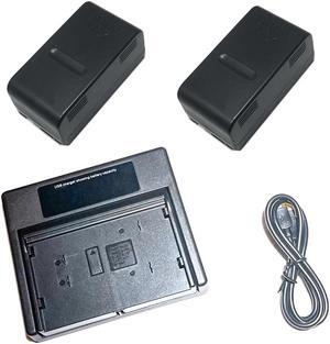 Combo Battery Charger + 2 Batteries for JVC BN-V25U Panasonic PV-BP17 AA-V6U