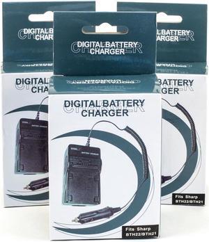 3x AC/DC Battery Charger for Sharp BT-H21U BT-H22U BT-H32 BT-H42 DR-9 PR-022 SBT-22