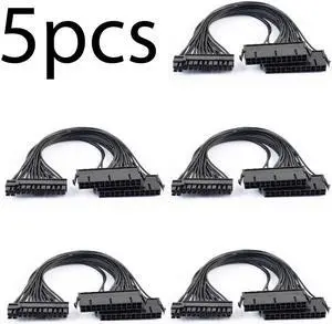 5 Pack 24Pin Dual PSU ATX Power supply adapter cable for Ether Mining 30cm QTY 5