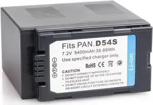 Battery for Panasonic CGA-D54 AG-DVX100A AG-DVX100B AG-HVX200 AG-DVX +Microfiber