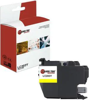 Laser Tek Services Compatible Ink Cartridge Replacement for Brother LC-203 LC203Y Works with Brother MFCJ480DW J485DW Printers (Yellow, 1 Pack) - 550 Pages