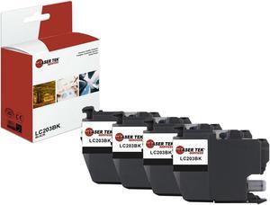 4Pk LTS LC-203 Black Compatible for Brother MFCJ480DW J460DW Ink Cartridge